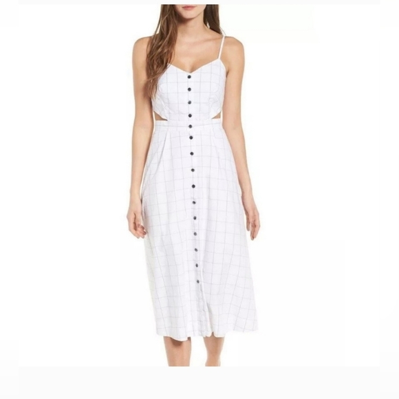 Madewell Dresses & Skirts - MADEWELL Windowpane Cutout Cami Mididress